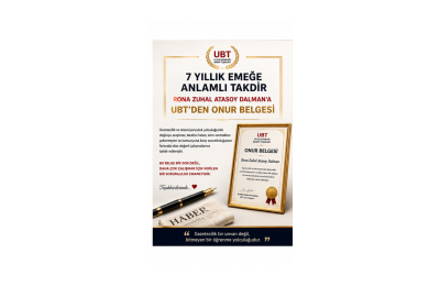 “OLDUM DEMİYORUM, DAHA ÇOK ÇALIŞMALIYIM”: ZUHAL DALMAN’A UBT’DEN ONUR BELGESİ