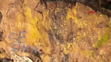3 milyon yıllık Oylat Mağarası'nı sprey boyayla tahrip ettiler!