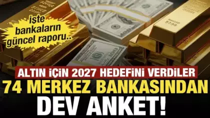 74 merkez bankasından dev anket! Altın için 2027 hedefini verdiler