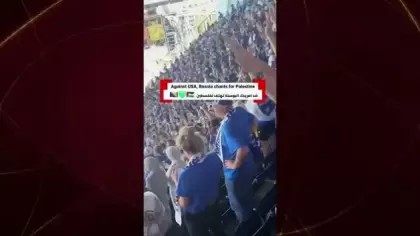 ABD maçında Bosna Hersek taraftarlarından mest eden Filistin tezahüratı