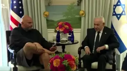 ABD'li senatör John Fetterman görüşmede Netanyahu'nun yüzüne bile bakmadı