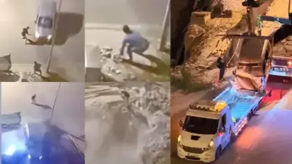 Abisiyle kavga edip otomobille çarptı