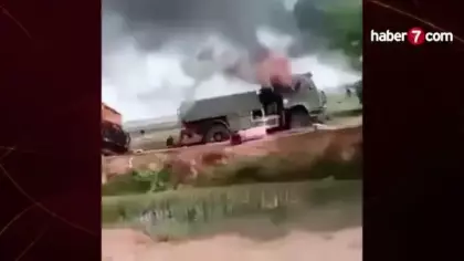 Afrika ülkesinde Rus konvoyuna pusu! Görüntüler paylaşıldı