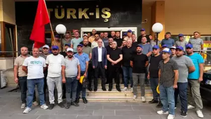 Alacakları ödenen Doruk Madencilik mağduru işçiler, Başkan Atalay'a teşekkür etti