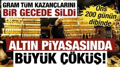 Altın piyasasında büyük çöküş! Ons yedi ayın dibinde, gram tüm kazançlarını sildi