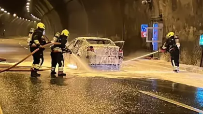 Ankara istikametine ulaşım durdu: Bolu Dağı Tüneli'nde korkutan yangın!