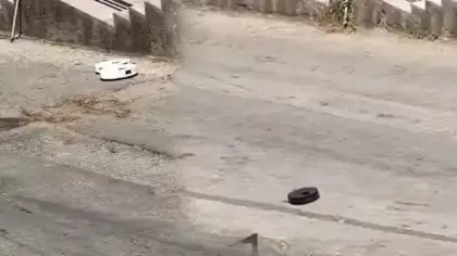 Ankara’da araçların bile çıkmakta zorlandığı yokuşta bu kez robot süpürgeler test edildi