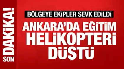 Ankara'da eğitim helikopteri düştü