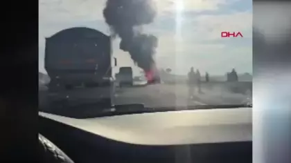 Ankara'da işçi servisi yandı!