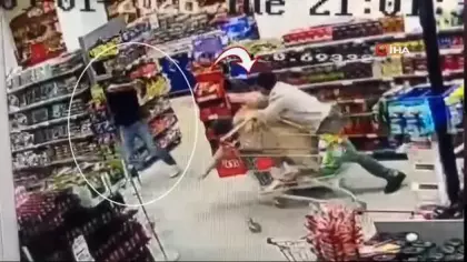 Ankara’da markette silahlı kavga güvenlik kameralarına yansıdı