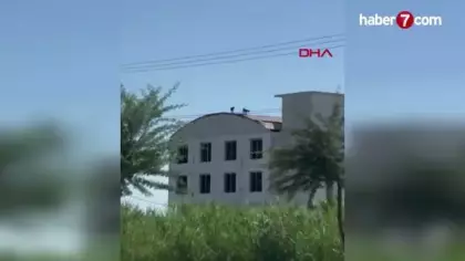 Antalya'da keçiler, 3 katlı inşaatın çatısına çıktı