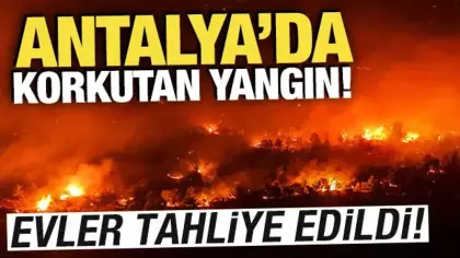 Antalya'da korkutan yangın! Evler tahliye edildi