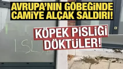 Avrupa'nın göbeğinde camiye alçak saldırı! Köpek pisliği döktüler