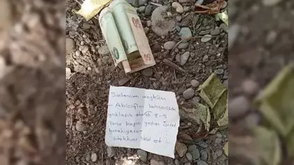 Bahçeden kayısı yiyen adamın yazdığı not duygulandırdı!