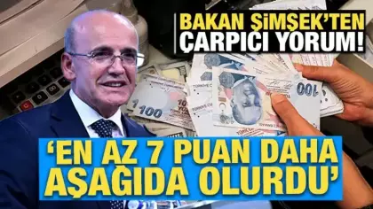 Bakan Şimşek'ten çarpıcı enflasyon yorumu! 'En az 7 puan daha aşağıda olurdu'