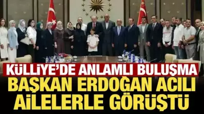 Başkan Erdoğan Kahramanmaraş'taki okul saldırısında ölen öğrencilerin ailelerini ağırladı