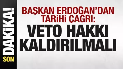 Başkan Erdoğan'dan tarihi çağrı: Veto hakkı kaldırılmalı