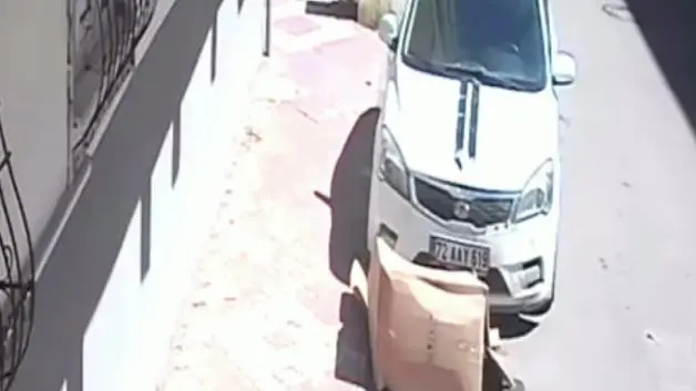 Batman'da çocuğun yaktığı karton az kalsın otomobili tutuşturuyordu