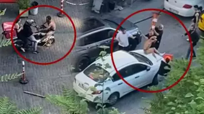 Beyoğlu'nda yarıçıplak şekilde korku saldı dubalarla darbedildi...