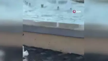 Bolu'da ölüme meydan okuyan serinlik! Elektrik tehlikesine rağmen suya atladılar