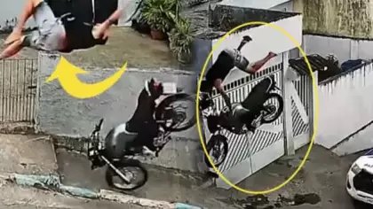 Brezilya'da polisten kaçan motosiklet sürücüsü kaza yaptı