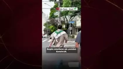Brezilyalı aktivistten ses getiren eylem: 'İsrail' tabelasını söküp 'Filistin' yaptı!