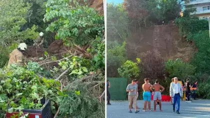 Büyükçekmece'de toprak kayması: Mahsur kalanlar var