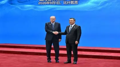Cumhurbaşkanı Erdoğan, ŞİÖ Devlet Başkanları Zirvesi'nde aile fotoğrafı çekimine katıldı