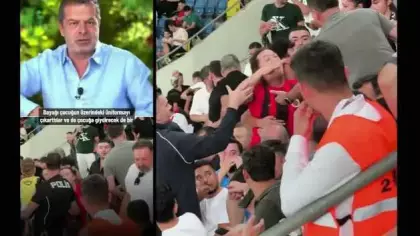 Cüneyt Özdemir tribündeki holigan için sert ifadeler kullandı