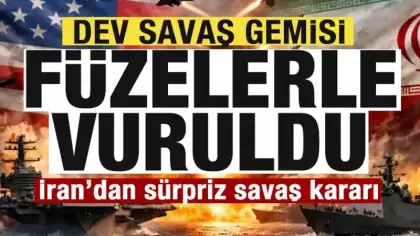 Dev uçak gemisi füzelerle vuruldu! İran duyurdu! Sürpriz savaş kararı