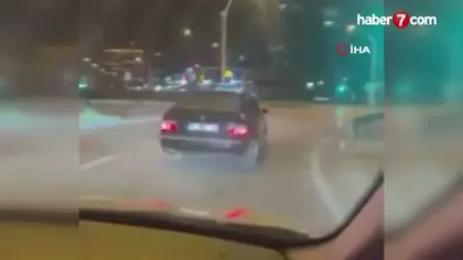 Drift atarken kazadan kıl payı kurtuldu