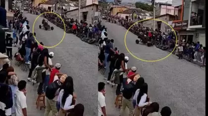Ekvador'daki geleneksel ahşap araç yaraışlarında feci kaza meydana geldi
