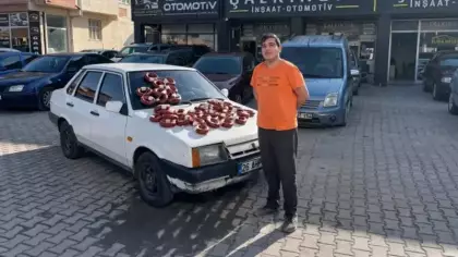 Eskişehir’de ilginç takas! Otomobilini 100 kilo dana sucuğuyla değiştirdi