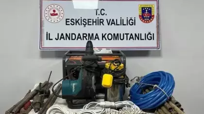 Eskişehir'de kaçak kazı yapan 5 şüpheli suçüstü yakalandı