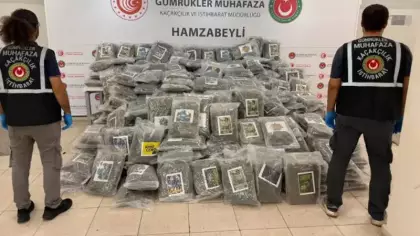 Hamzabeyli Sınır Kapısı'nda 287 kilo 910 gram esrar ele geçirildi