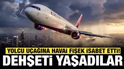 Havada dehşeti yaşadılar: Yolcu uçağına havai fişek isabet etti!