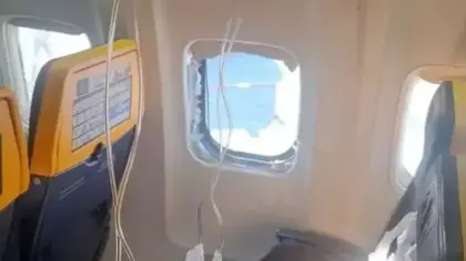 Havada korku dolu anlar: Uçağın motor pervanesi koptu!