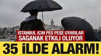 İstanbul’da sağanak etkili oluyor: 35 ilde turuncu ve sarı alarm!