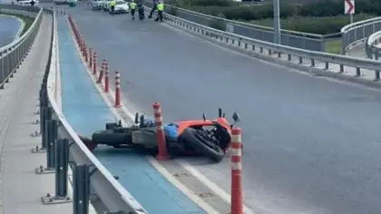 İzmir'de devrilen motosikletin sürücüsü Emine hayatını kaybetti
