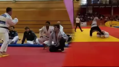 Judo müsabakasında yenilgiyi hazmedemeyen sporcu rakibinin çenesini kırdı