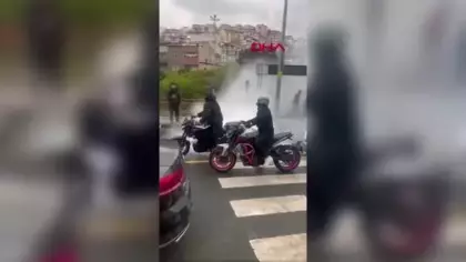 Kağıthane’de düğün konvoyunda motosikletli magandanın yaptıkları cezasız kalmadı