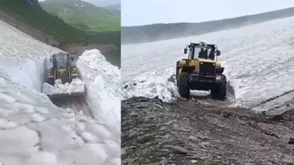 Kars'ta temmuz ortasında 3 metre kar