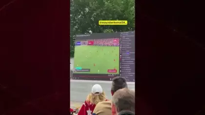 Kırıkkale’de milli maç için toplanan kalabalığa oyun videosu izletildi