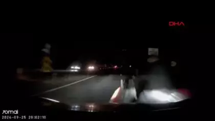 Kütahya'da motosiklet sürücüsünün öldüğü kaza kamerada