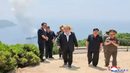 Kuzey Kore'nin yeni savaş gemisinde kritik test! Kim yerinde izledi