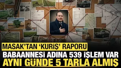 MASAK'tan 'Kuriş' raporu: Babaannesi adına 539 işlem kaydı var, aynı günde 5 tarla almış