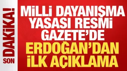 Milli Dayanışma Yasası Resmi Gazete'de