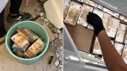 Milyonlarca avroluk vurgun: Duvarlardan ve fayanslardan para fışkırdı