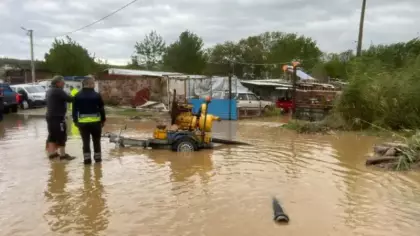Mudanya'da sağanak sonrası göle döndü