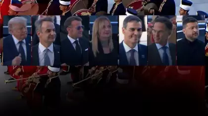 NATO liderlerinin mehter marşına tepkileri kamerada!